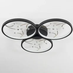 hofstein Plafonnier Fombillou LED Noir, 1 lumière