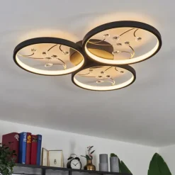 hofstein Plafonnier Fombillou LED Noir, 1 lumière