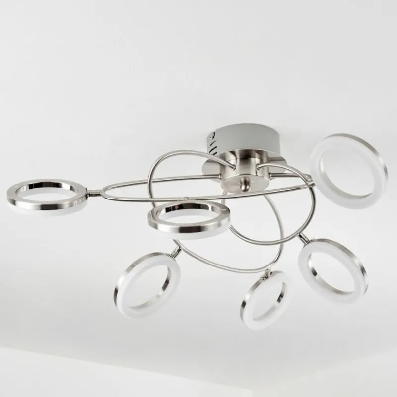 hofstein Plafonnier Frans LED Nickel mat, 1 lumière