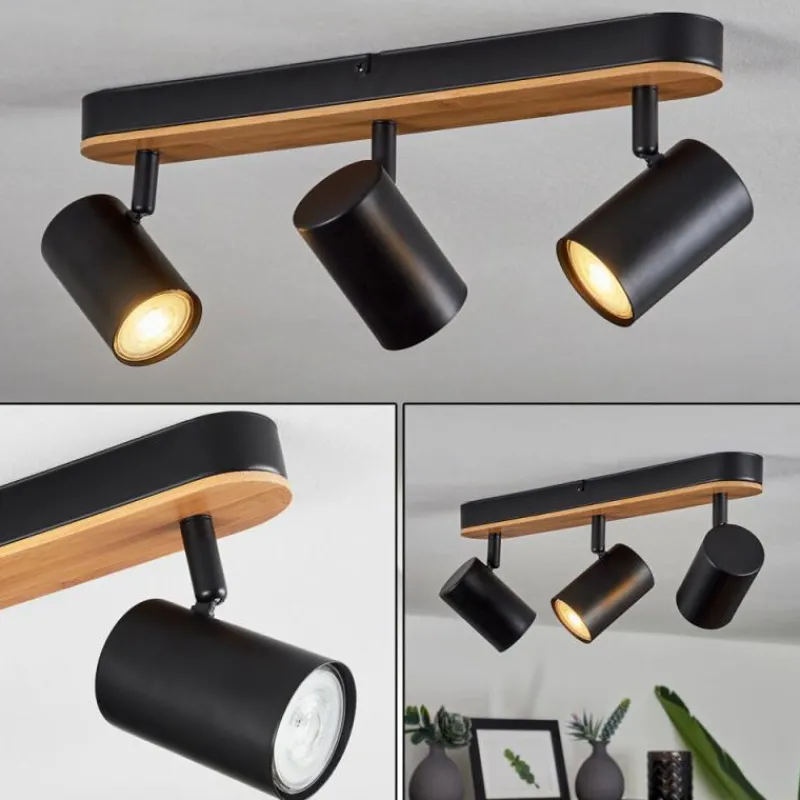 hofstein Plafonnier Gandufe Écru, Noir, 3 lumières