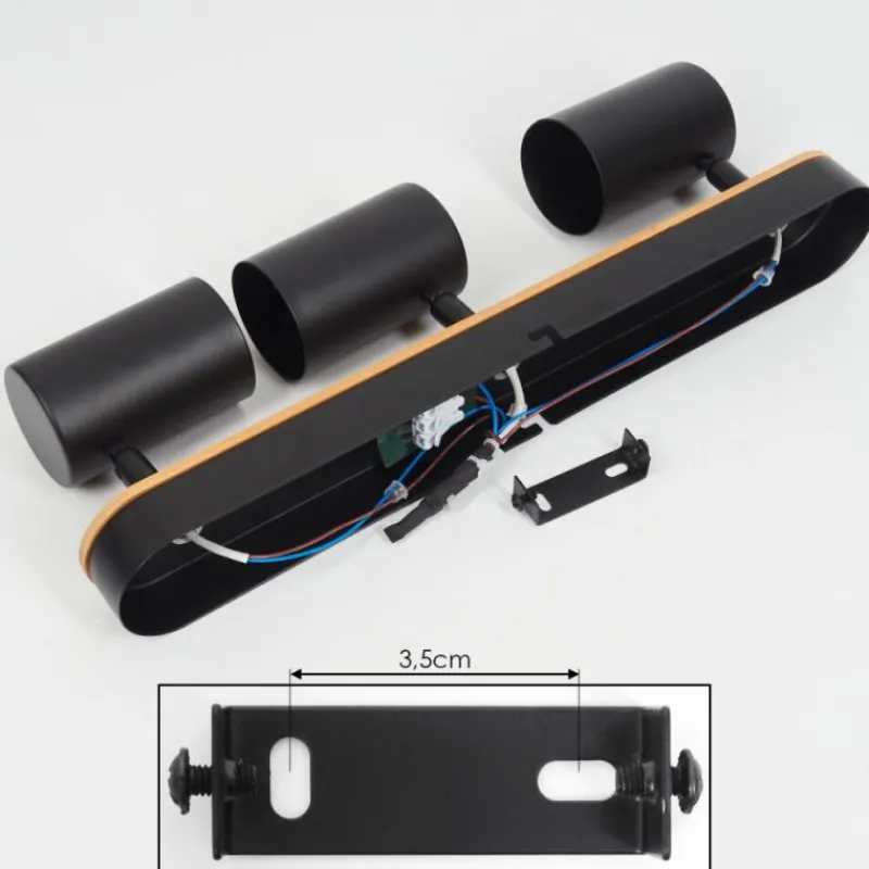 hofstein Plafonnier Gandufe Écru, Noir, 3 lumières