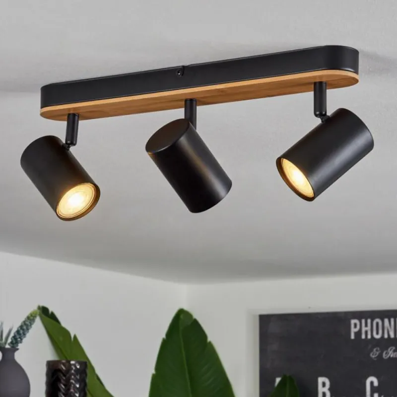 hofstein Plafonnier Gandufe Écru, Noir, 3 lumières