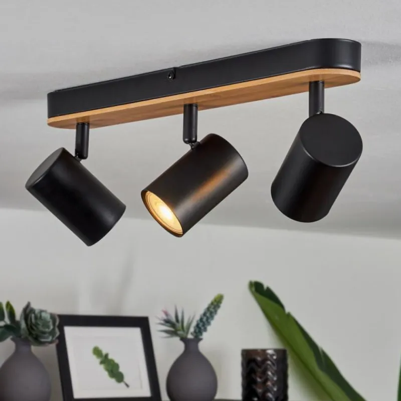 hofstein Plafonnier Gandufe Écru, Noir, 3 lumières