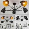 Lampes Industrielles-hofstein Plafonnier Gaudent Noir, 5 lumières