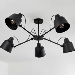 Lampes Industrielles-hofstein Plafonnier Gaudent Noir, 5 lumières