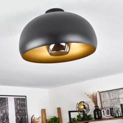 Lampes Dorées-hofstein Plafonnier Gaudi Or, Noir, 1 lumière