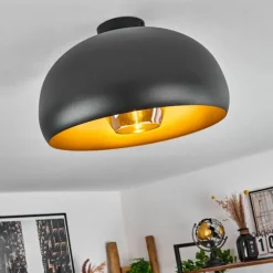 Lampes Dorées-hofstein Plafonnier Gaudi Or, Noir, 1 lumière