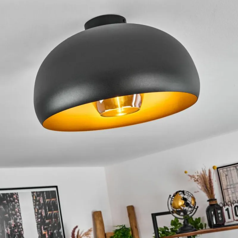 Lampes Dorées-hofstein Plafonnier Gaudi Or, Noir, 1 lumière