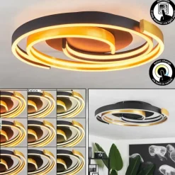 hofstein Plafonnier Golega LED Laiton, Noir, 1 lumière