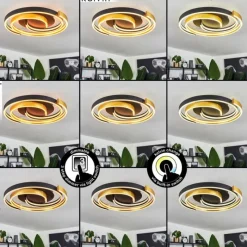 hofstein Plafonnier Golega LED Laiton, Noir, 1 lumière