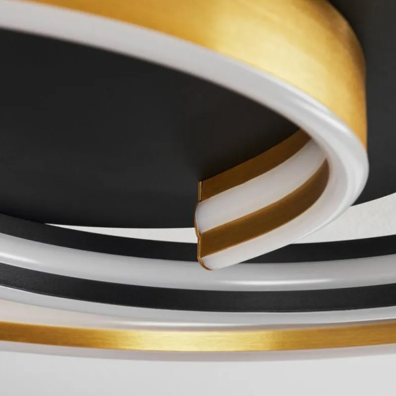 hofstein Plafonnier Golega LED Laiton, Noir, 1 lumière