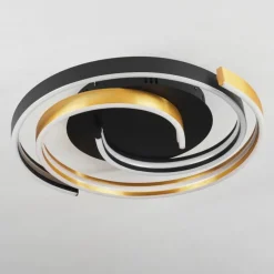 hofstein Plafonnier Golega LED Laiton, Noir, 1 lumière