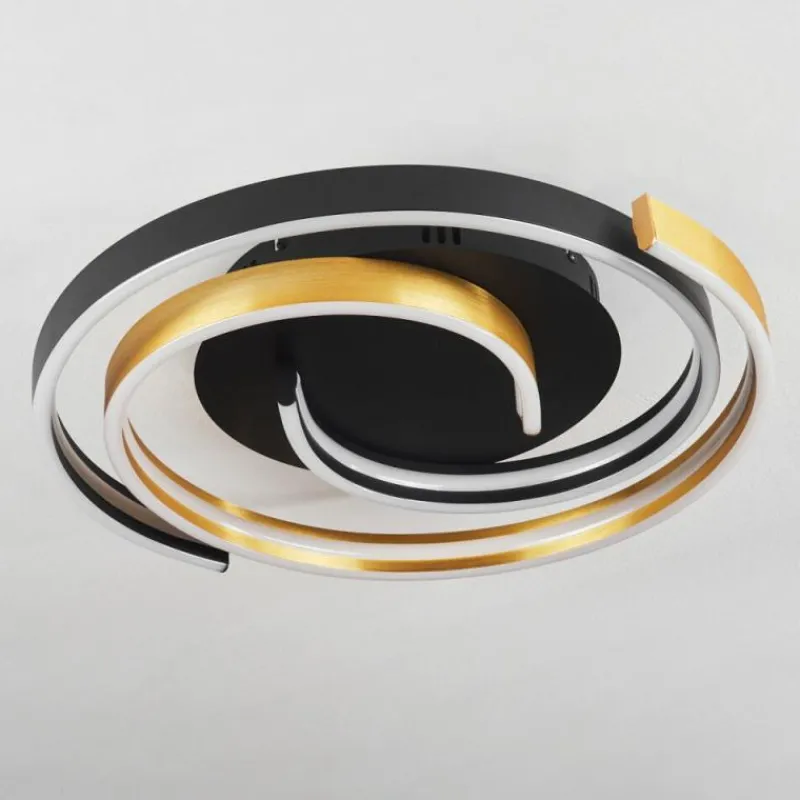 hofstein Plafonnier Golega LED Laiton, Noir, 1 lumière