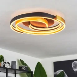 hofstein Plafonnier Golega LED Laiton, Noir, 1 lumière