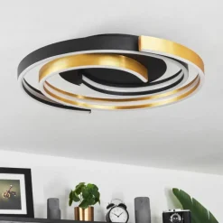 hofstein Plafonnier Golega LED Laiton, Noir, 1 lumière