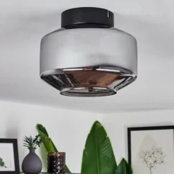 Suspension Verre Fumé-hofstein Plafonnier Gondim Fumé, 1 lumière