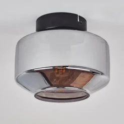 Suspension Verre Fumé-hofstein Plafonnier Gondim Fumé, 1 lumière