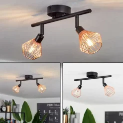 Lampes Vintages & Rétros-hofstein Plafonnier Grönhöj Noir, 2 lumières