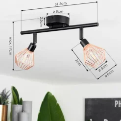 Lampes Vintages & Rétros-hofstein Plafonnier Grönhöj Noir, 2 lumières