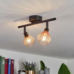 Lampes Vintages & Rétros-hofstein Plafonnier Grönhöj Noir, 2 lumières