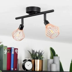 Lampes Vintages & Rétros-hofstein Plafonnier Grönhöj Noir, 2 lumières