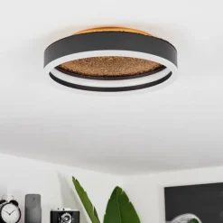 Lampes Dorées-hofstein Plafonnier Guine LED Or, Noir, 1 lumière