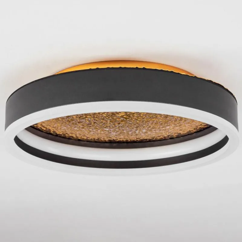 Lampes Dorées-hofstein Plafonnier Guine LED Or, Noir, 1 lumière