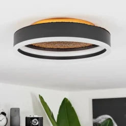 Lampes Dorées-hofstein Plafonnier Guine LED Or, Noir, 1 lumière