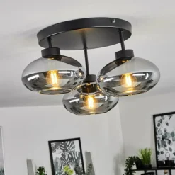 Suspension Verre Fumé-hofstein Plafonnier Haikala Fumé, 3 lumières