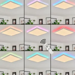 hofstein Plafonnier Hortinhas LED Blanc, 1 lumière, Télécommandes, Changeur de couleurs