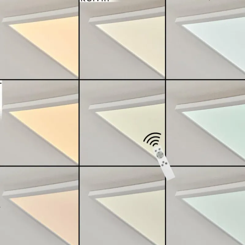 hofstein Plafonnier Hortinhas LED Blanc, 1 lumière, Télécommandes, Changeur de couleurs