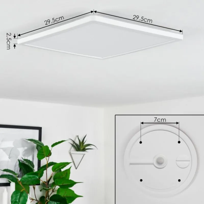 hofstein Plafonnier Hortinhas LED Blanc, 1 lumière, Télécommandes, Changeur de couleurs