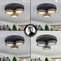 hofstein Plafonnier Huallilemu LED Noir, 3 lumières