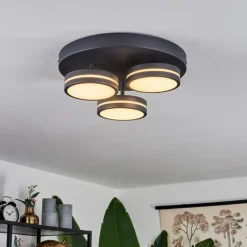hofstein Plafonnier Huallilemu LED Noir, 3 lumières