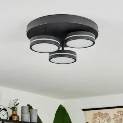 hofstein Plafonnier Huallilemu LED Noir, 3 lumières