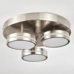 hofstein Plafonnier Huallilemu LED Nickel mat, 3 lumières