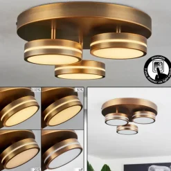 hofstein Plafonnier Huallilemu LED Vieux laiton, 3 lumières