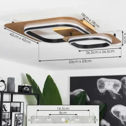 Lampes Dorées-hofstein Plafonnier Huallilemu LED Or, Noir, 1 lumière