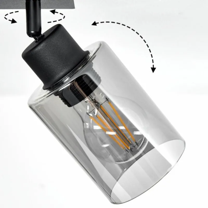 hofstein Plafonnier Hunouri Noir, 2 lumières