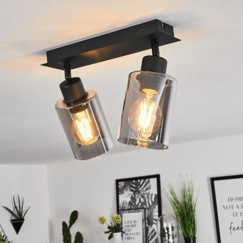 hofstein Plafonnier Hunouri Noir, 2 lumières