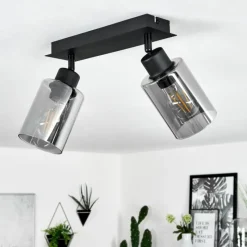 hofstein Plafonnier Hunouri Noir, 2 lumières