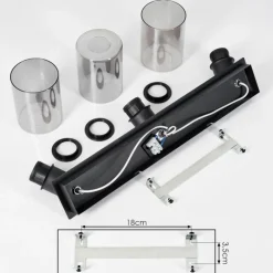 hofstein Plafonnier Hunouri Noir, 3 lumières