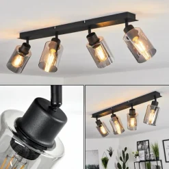 hofstein Plafonnier Hunouri Noir, 4 lumières