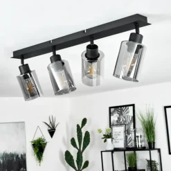 hofstein Plafonnier Hunouri Noir, 4 lumières