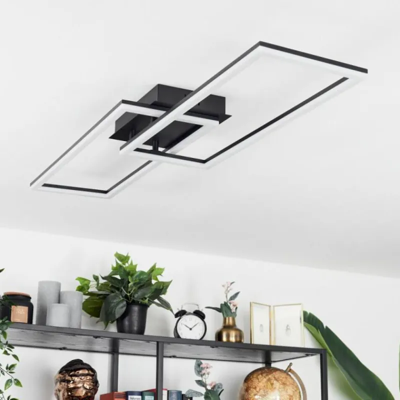 hofstein Plafonnier Hyacinthe LED Noir, 1 lumière, Télécommandes