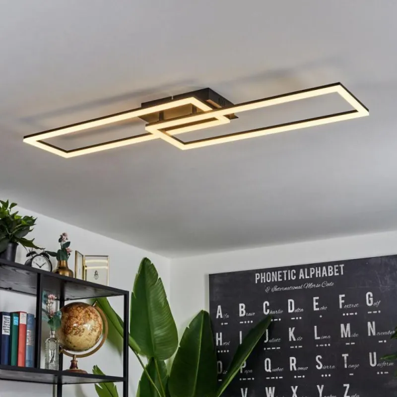 hofstein Plafonnier Hyacinthe LED Noir, 1 lumière, Télécommandes