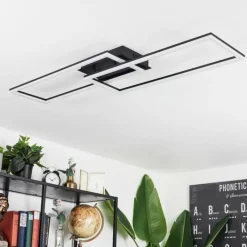 hofstein Plafonnier Hyacinthe LED Noir, 1 lumière, Télécommandes