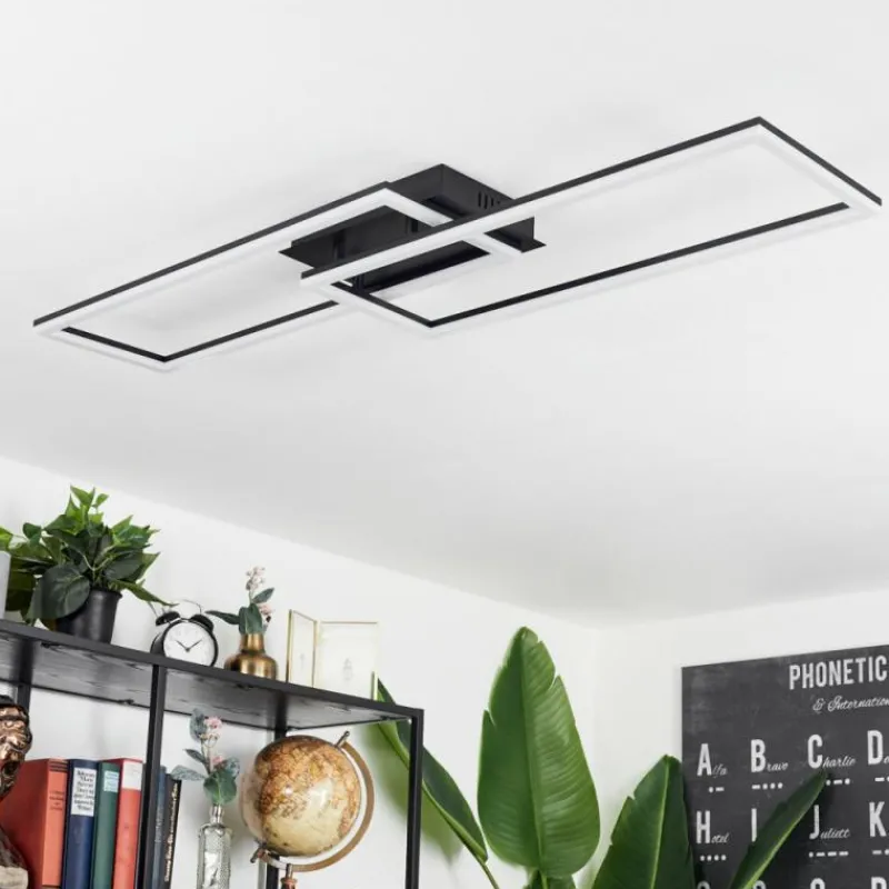 hofstein Plafonnier Hyacinthe LED Noir, 1 lumière, Télécommandes