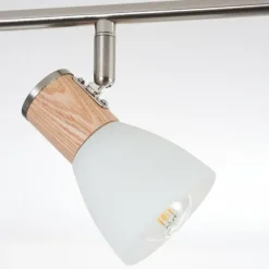 hofstein Plafonnier Icalma Bois clair, Nickel mat, 6 lumières