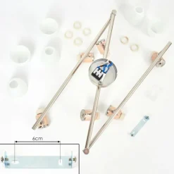 hofstein Plafonnier Icalma Bois clair, Nickel mat, 6 lumières